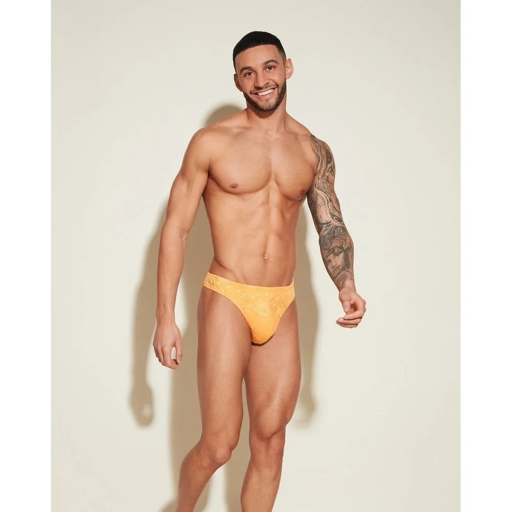 Cosabella Men's Luxury Lace G-String Thong sole Yellow NWT Size L